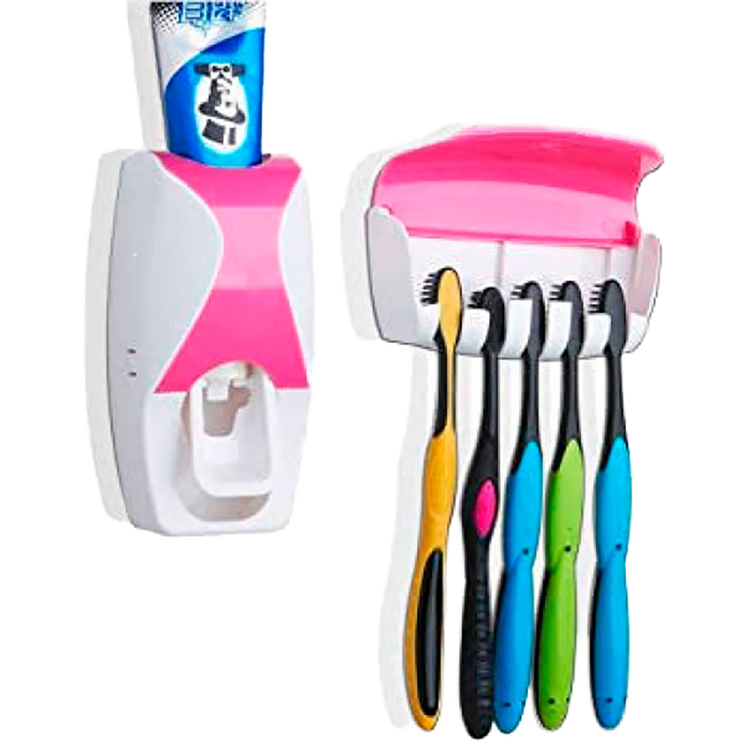 Dispensador para Pasta Dental con soporte para Cepillos