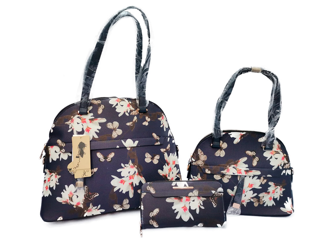 Set de 3 piezas color Azul - Diseño en Flores y Mariposas