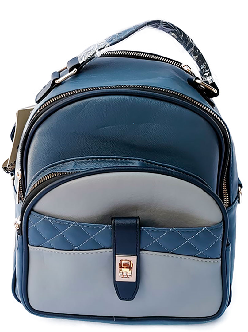 mochila para Dama en color Azul con Gris 