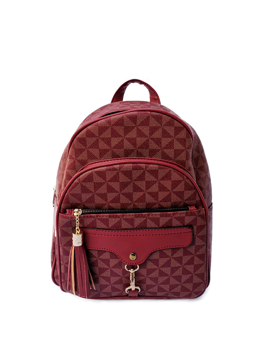 Mochila para Dama en color Rojo con café