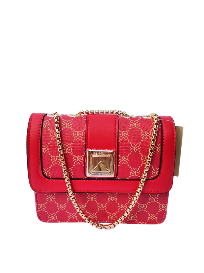 Crossbody en color Rojo con correa de cadena