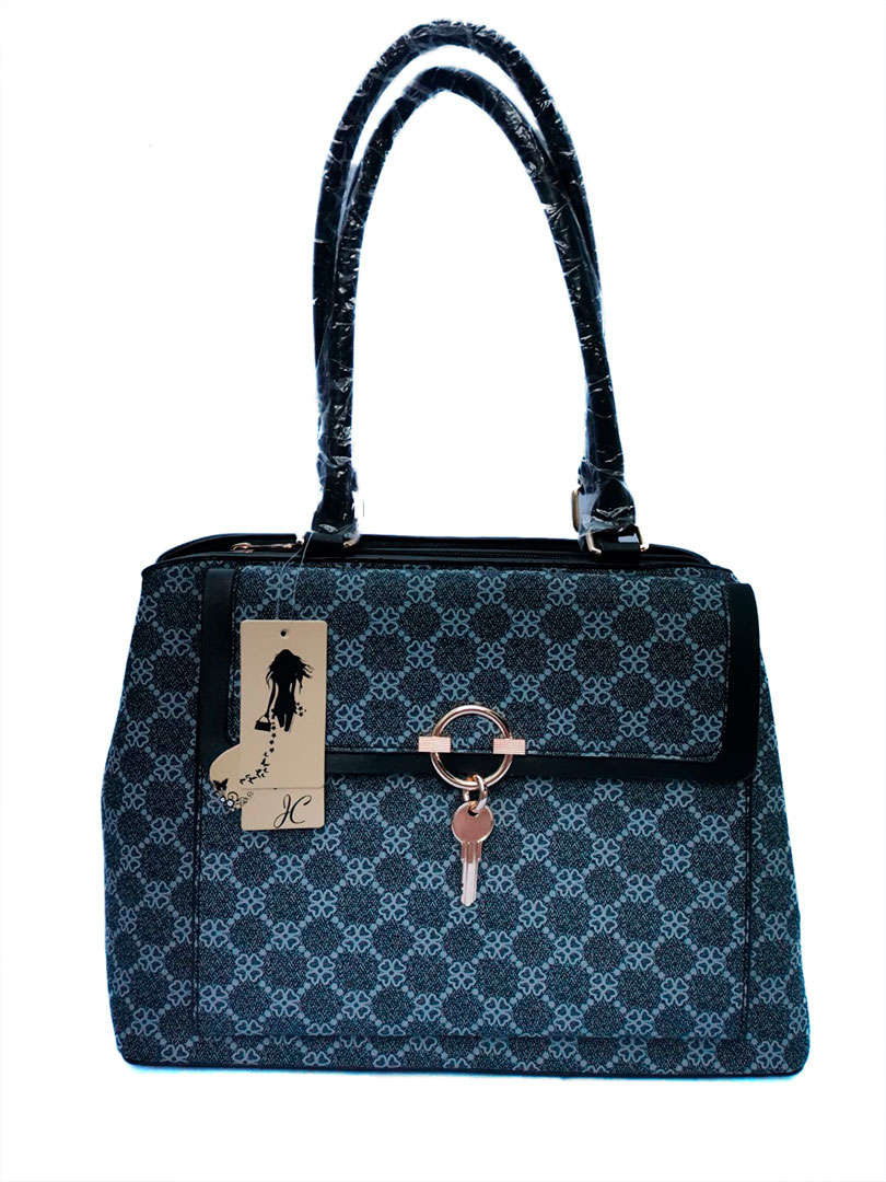 Bolso de mano color Negro con Gris